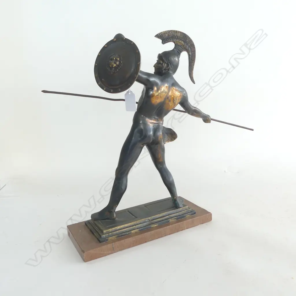 GRECIAN WARRIOR METAL SCULPTURE H.370mm Image 1++
