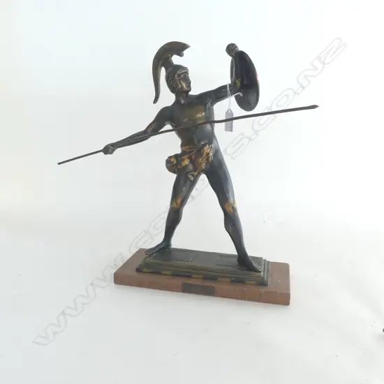 GRECIAN WARRIOR METAL SCULPTURE H.370mm