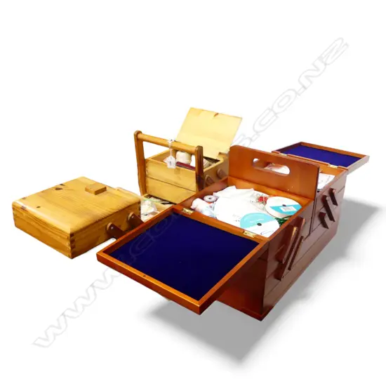 2 SEWING BOXES w. ASST. CONTENTS