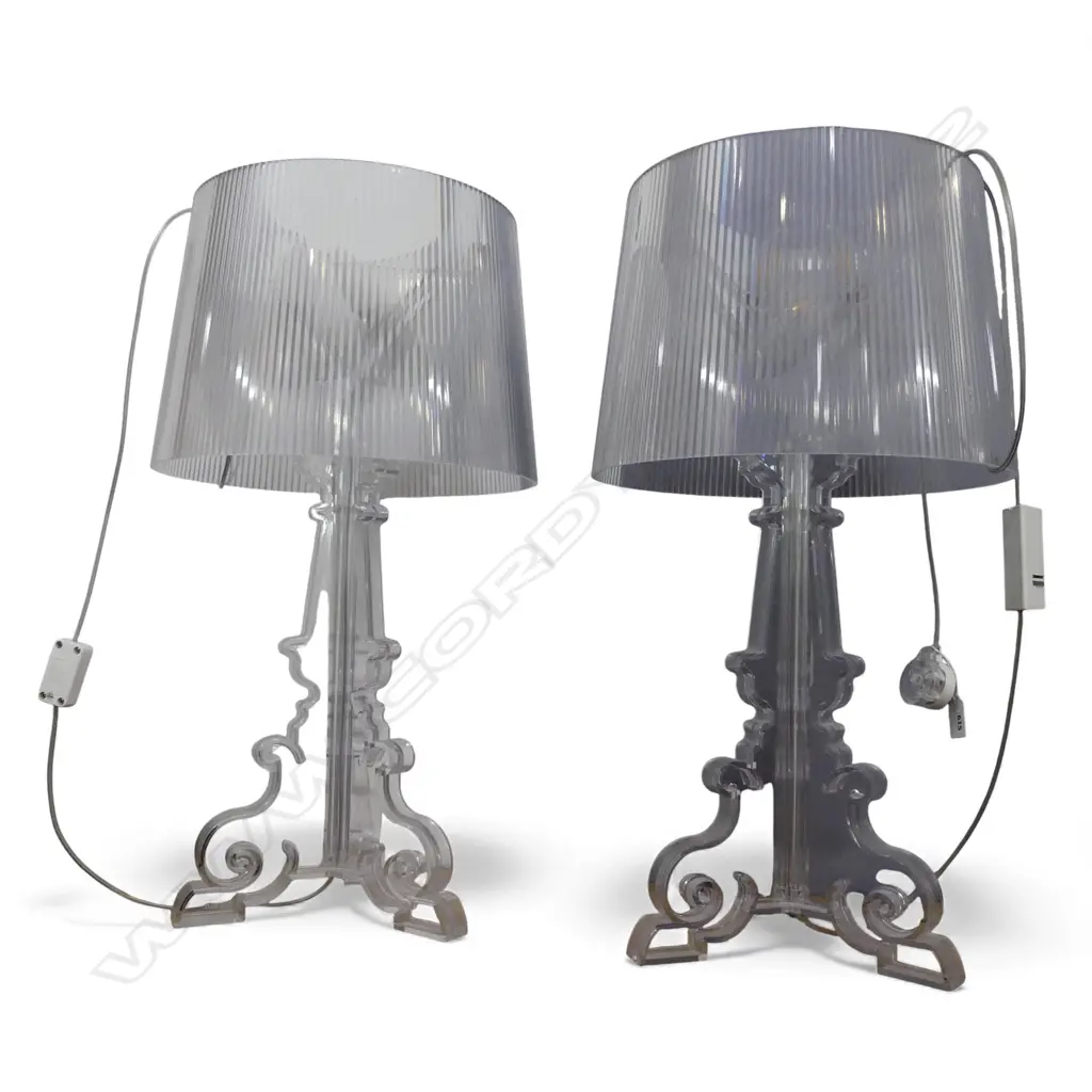 PAIR KARTELL  BOURGIE ACRYLIC LAMPS H.680mm Image 1++