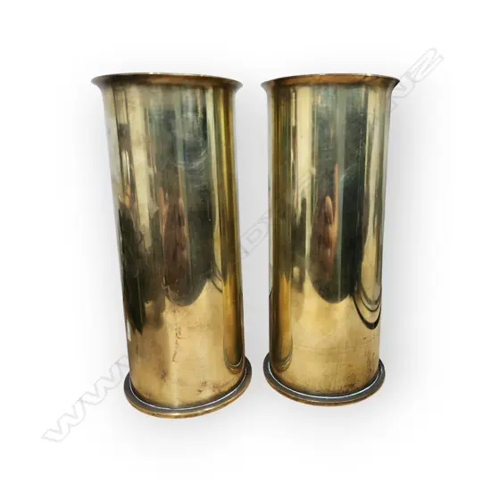 PAIR BRASS SHELL CASES