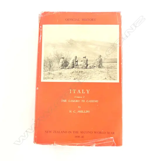 OFFICAL N.Z. HISTORY IN WW2, ITALY THE SANGRO TO CASSINO, VOL. I by N.C. PHILLIPS, 1st Ed. 1956