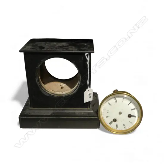 BLACK SLATE MANTLE CLOCK H.195mm, FAULTS