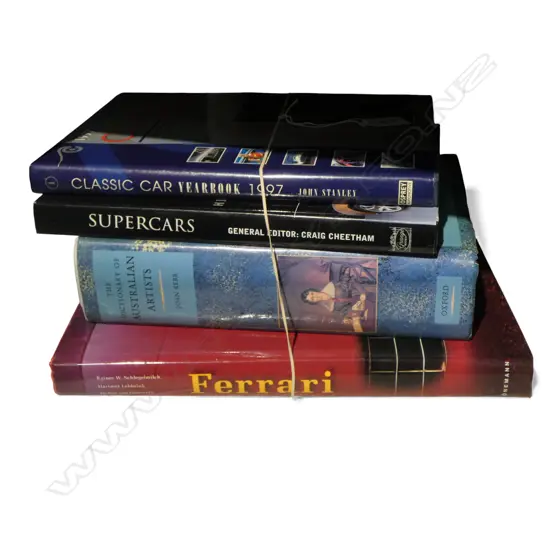 4 BOOKS: 3 ON CARS Ferrari etc + The Dictionary of Australian Artists
