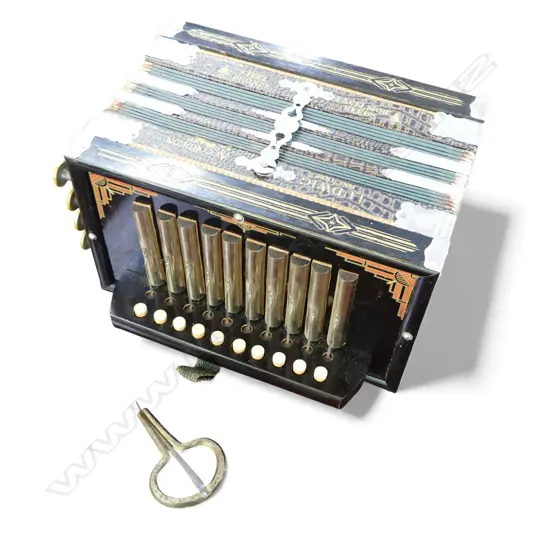 VINTAGE GEBR; LUDWIG ACCORDIAN + JAW HARP 