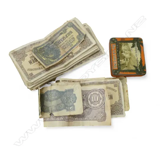 VINTAGE ORIENTAL BANK NOTES; MALAYA, ETC + TIN