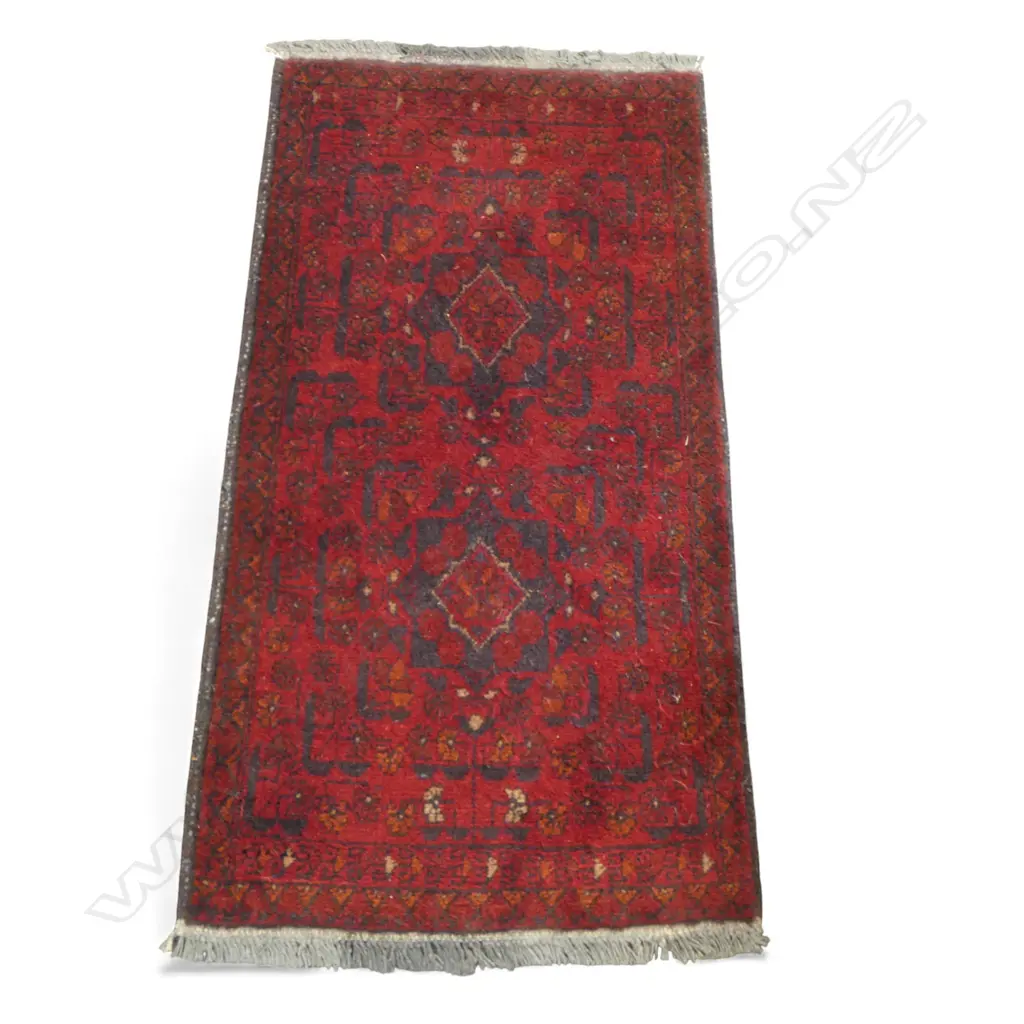 HAND KNOTTED ALL WOOL RUG 970x500mm Image 1++