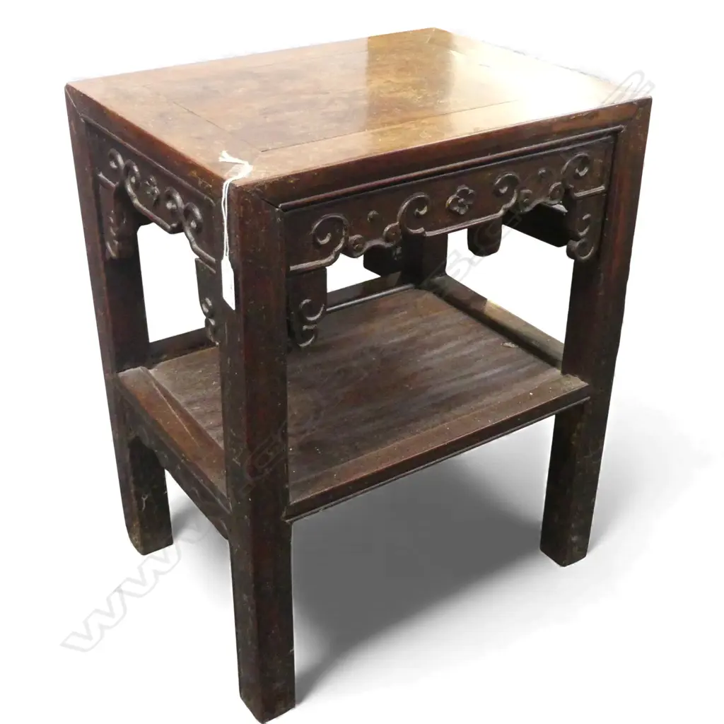 ORIENTAL WOODEN SIDE TABLE 410x305x510mm Image 1++