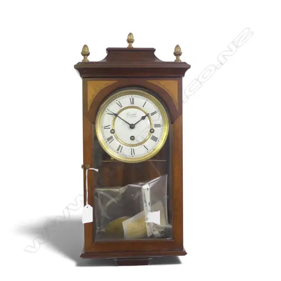COMITTI OF LONDON MAHOGANY WALL CLOCK H.525mm