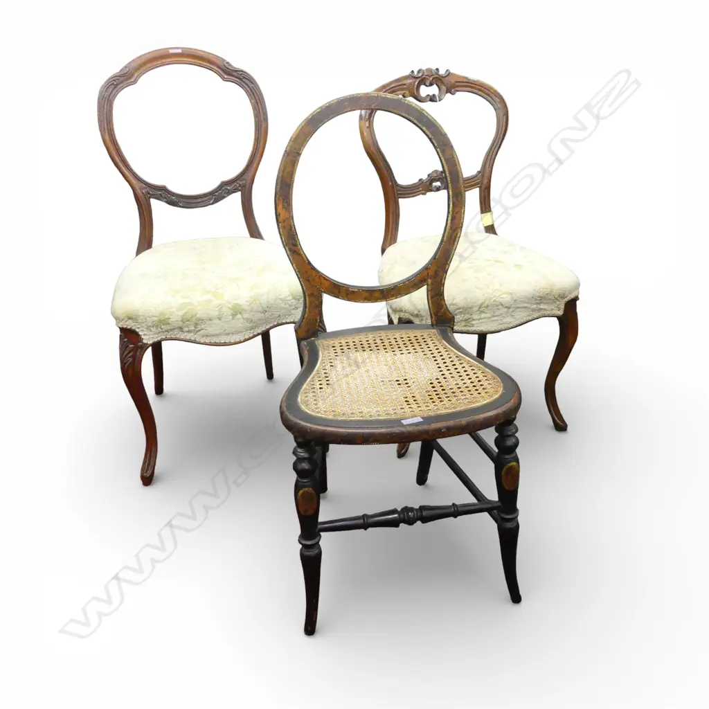 3 VICTORIAN CHAIRS (WAS 4 HAMISH WITHDRAWN RED SEATED ONE MONDAY 11.30AM) Image 1++