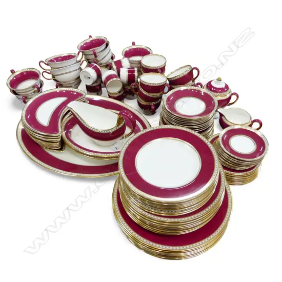 WEDGWOOD 'ULANDA' 8 PLACE DINNER SERVICE; COFFEE CANS, C/S etc plate faulted