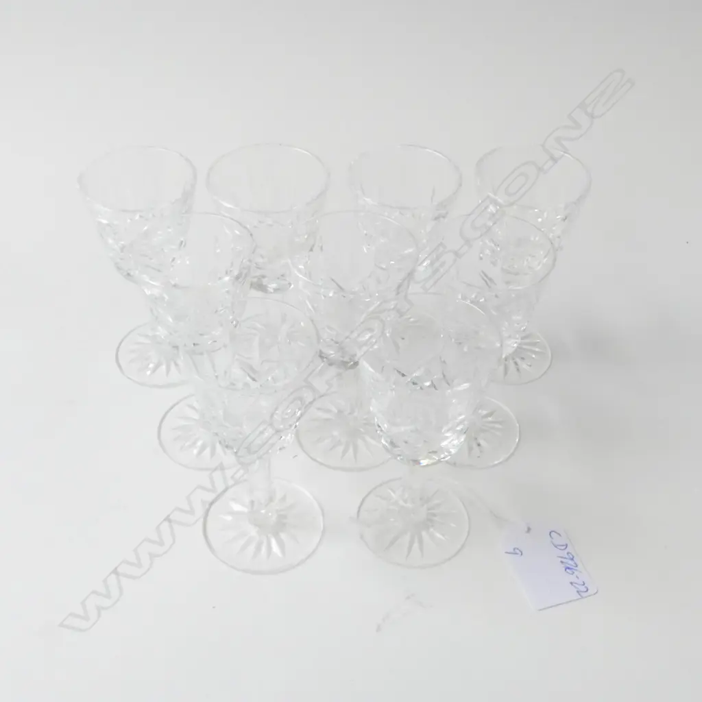 SET 9 WATERFORD LISMORE CRYSTAL SHERRY GLASSES H.88mm Image 1++