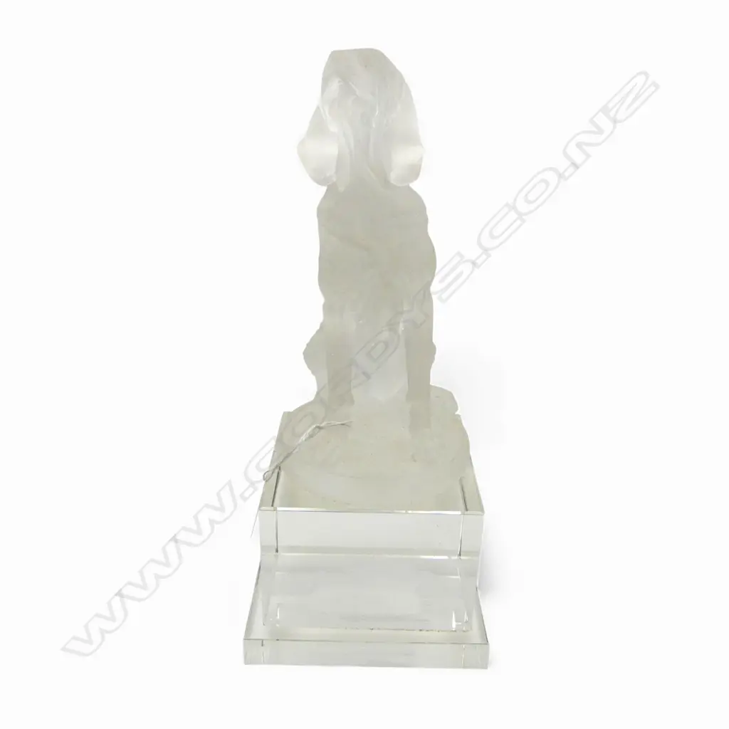 CAST GLASS DOG SCULPTURE AFTER PIERRE JULES MENE H.320mm Image 1++