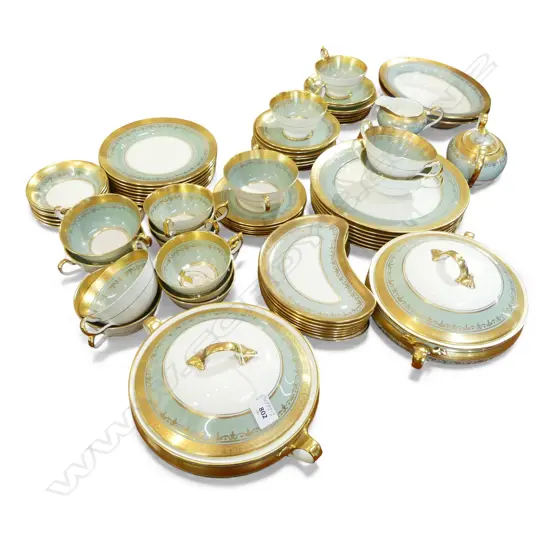 ROYAL AYNSLEY 7 PLACE DINNER SERVICE teacup faulted