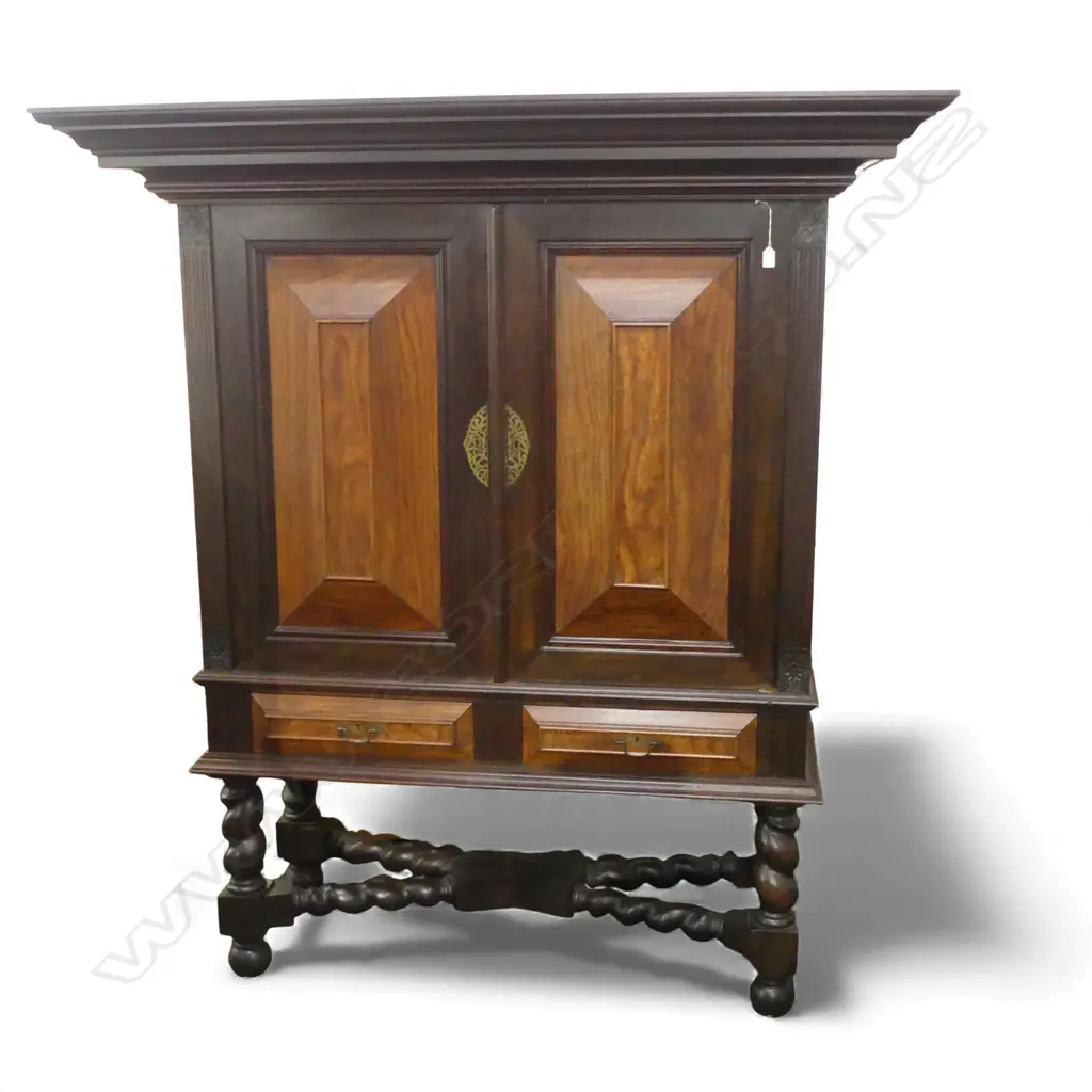 ANTIQUE STYLE EUROPEAN WALNUT ARMOIRE ON XFORM BASE1655x710x1840mm Image 1++
