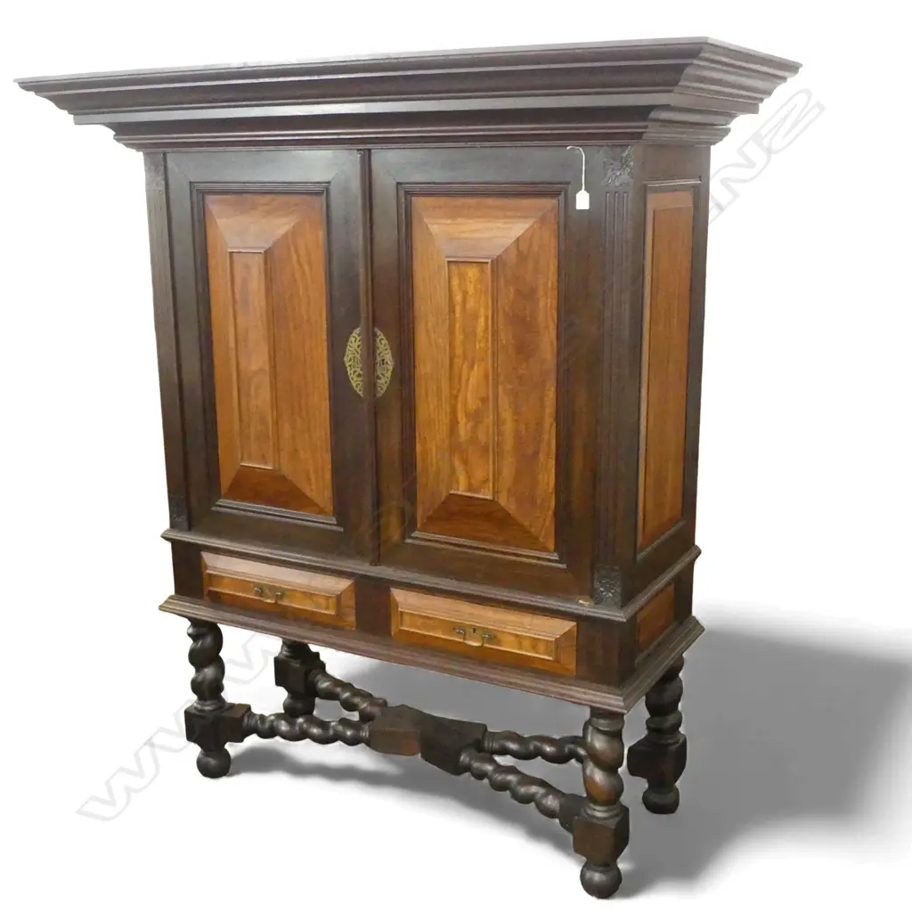 ANTIQUE STYLE EUROPEAN WALNUT ARMOIRE ON XFORM BASE1655x710x1840mm Image 1++