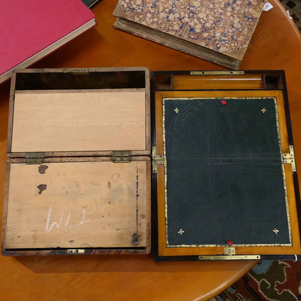 2 ANTIQUE WRITING SLOPES,  ALPHONSE GIROUX (signed) + 1 OTHER - REQUIRES ATTENTION Image 1++