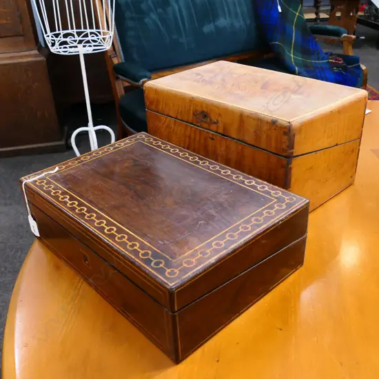 2 ANTIQUE WRITING SLOPES,  ALPHONSE GIROUX (signed) + 1 OTHER - REQUIRES ATTENTION