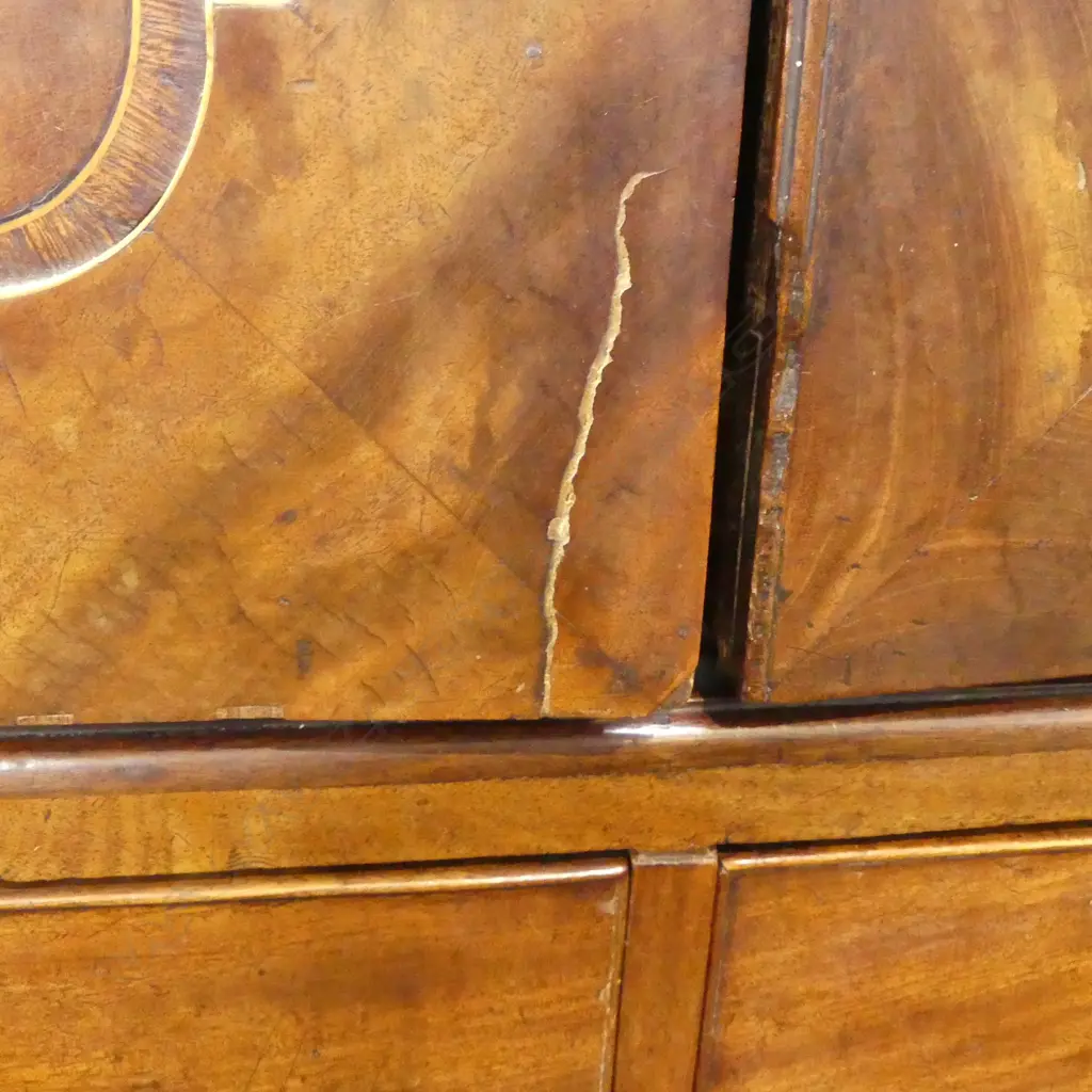 EDWARDIAN MAHOGANY LINEN PRESS, TWO-PART, 1310 x 610 x 2140mm Image 1++