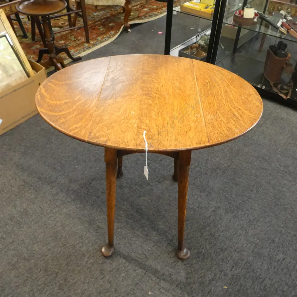 SMALL OAK DROPSIDE TABLE 535x320x615mm Image 1++