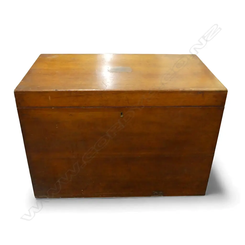 VINTAGE OAK FITTED TRAVELING TRUNK H460 L690MM Image 1++