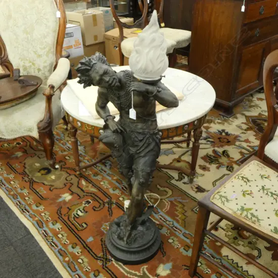 SPELTER FIGURAL LAMP H.1025mm