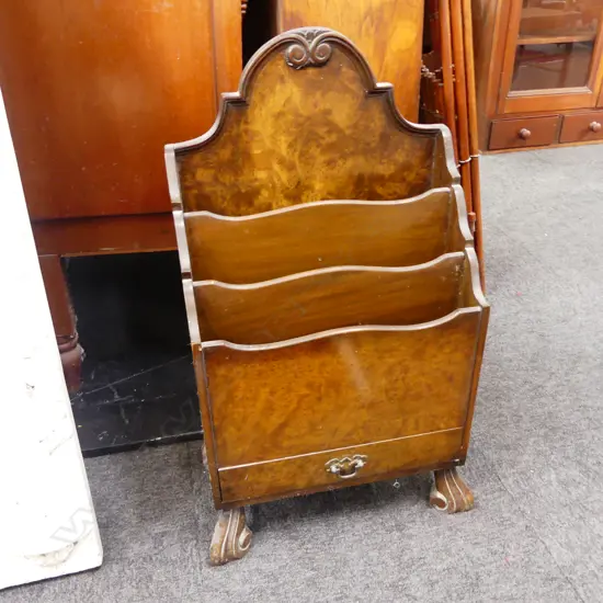 MAHOGANY WATERFALL MAGAZINE RACK H.790mm