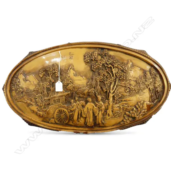 CHINESE RESIN OVAL WALL HANGING 350x640mm