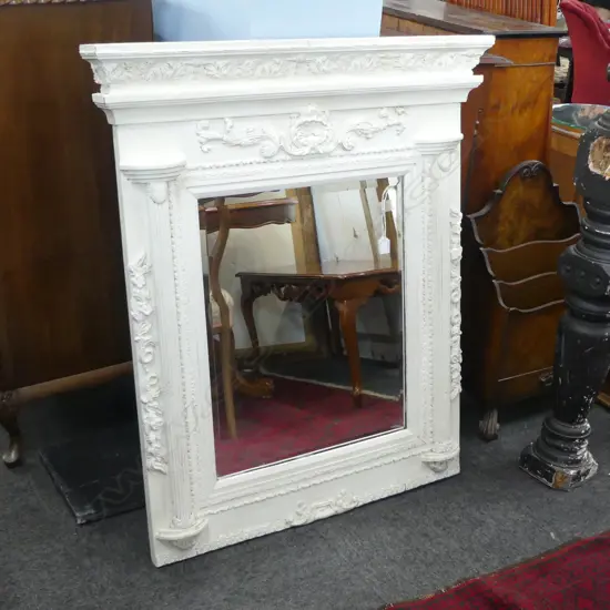 LG MIRROR w. WHITE PAINTED FRAME 1030x890mm