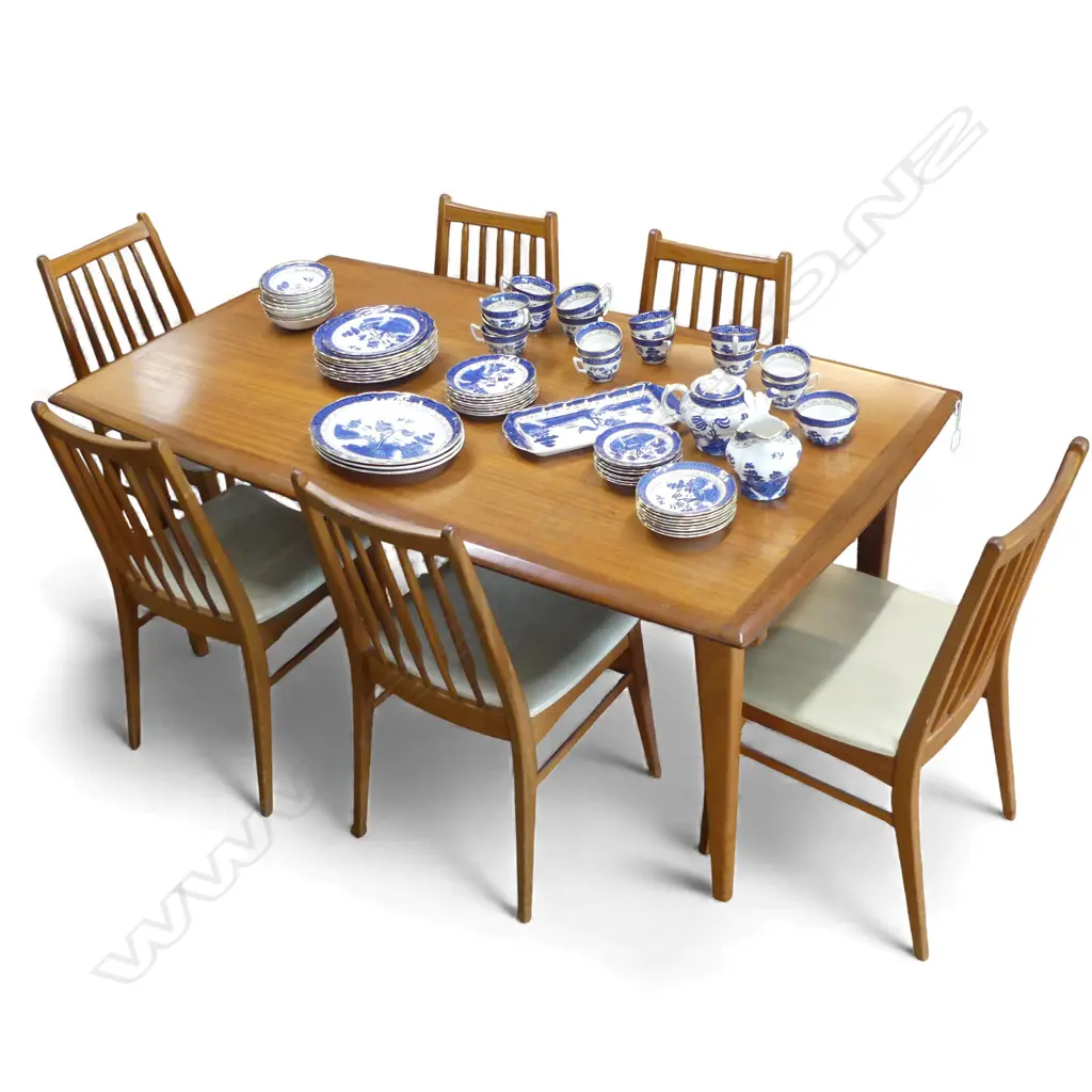 MID CENTURY RETRO DANSKE MOBLA DINNINGTABLE L1620MM & 6 CHAIRS Image 1++