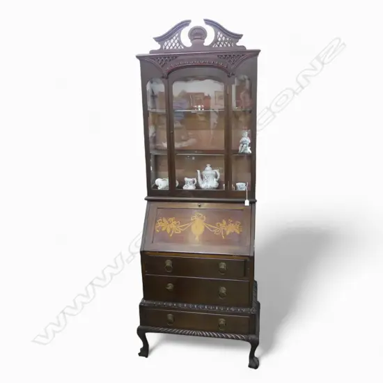 Early 20thC American bookcase bureau 720x400x2120mm