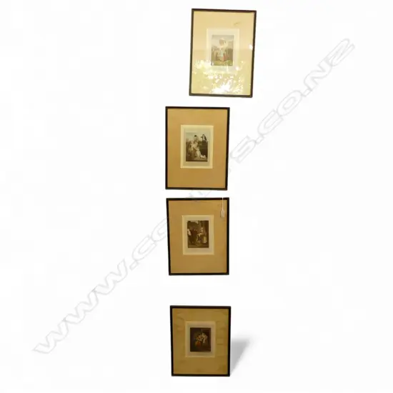 FOUR VICTORIAN COLOURED MEZZOTINTS, EDWARD STODART, SIGNED, 400 x 300mm