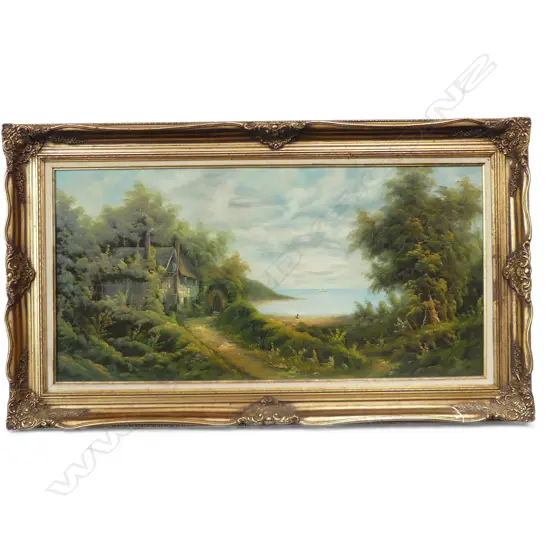 SIGNED OIL ON BOARD LANDSCAPE 590x1200mm