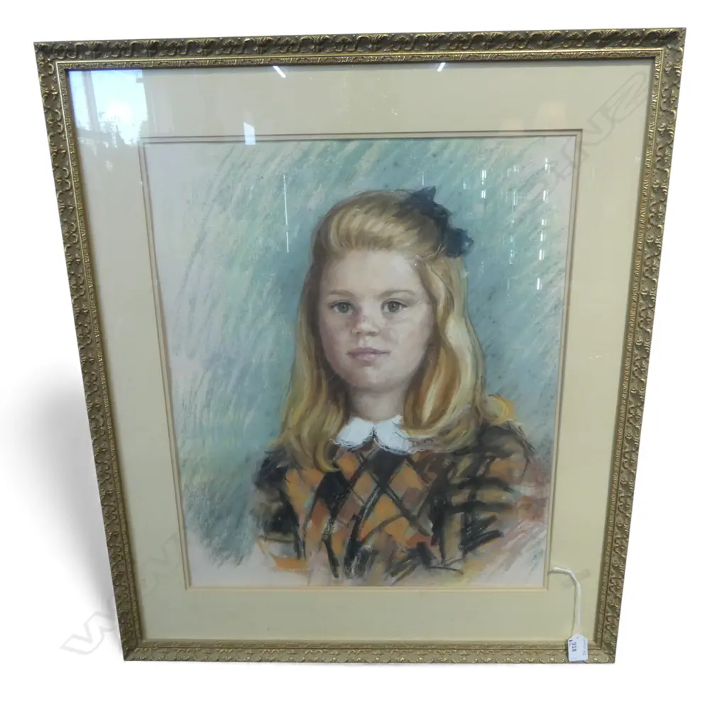 MICHAEL YOUNG PORTRAIT OF A YOUNG GIRL PASTEL 530 X 445MM Image 1++