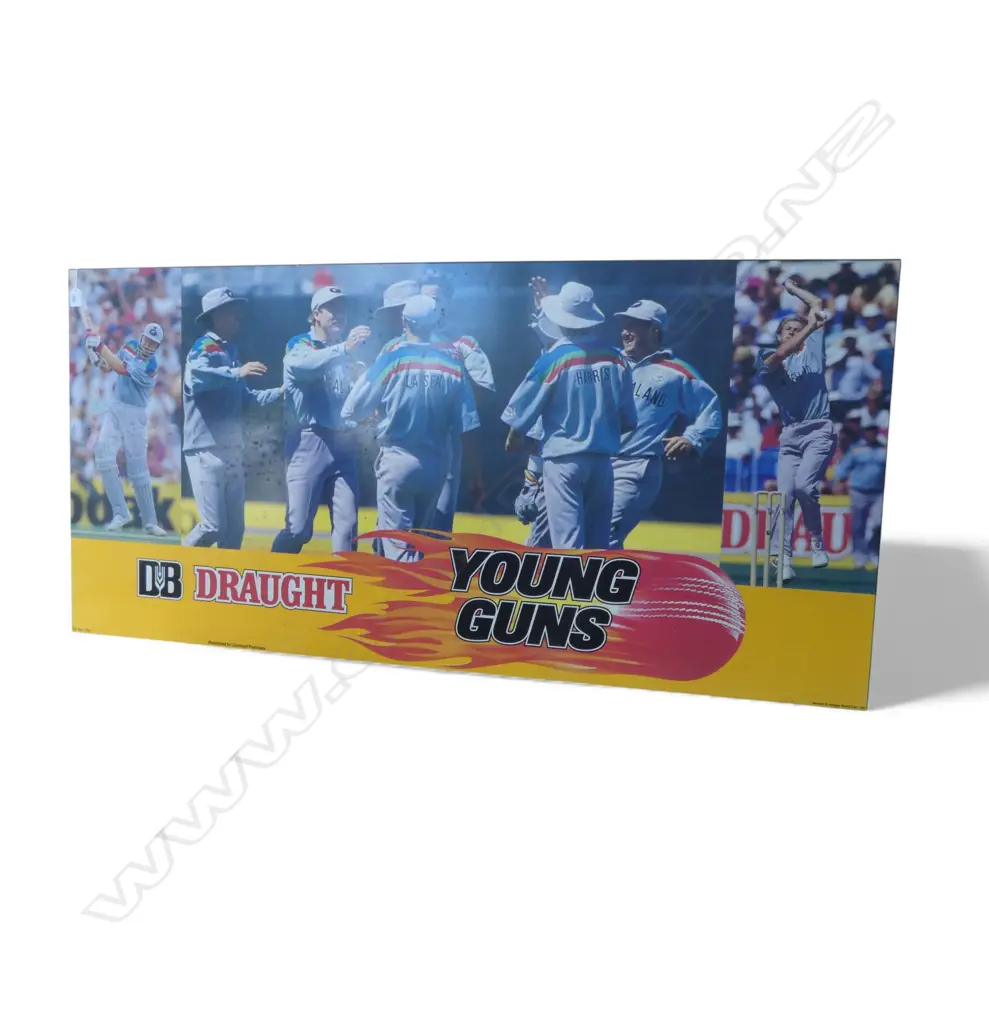 CRICKET POSTER DB DRAUGHT 'YOUNG GUNS' 715x1500mm Image 1++