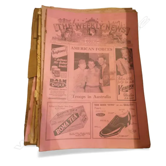 20 COPIES OF THE WEEKLY NEWS WWII Eds.