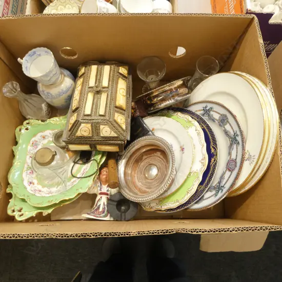 ASST. ANTIQUE PLATES, CHINA ETC