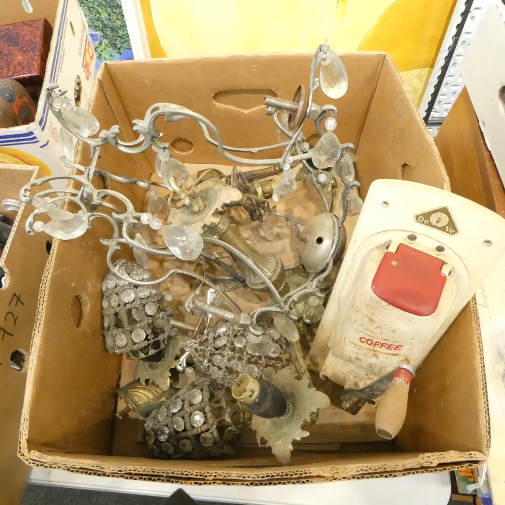 ASST. CHANDELIERS, COFFEE GRINDER Image 1++