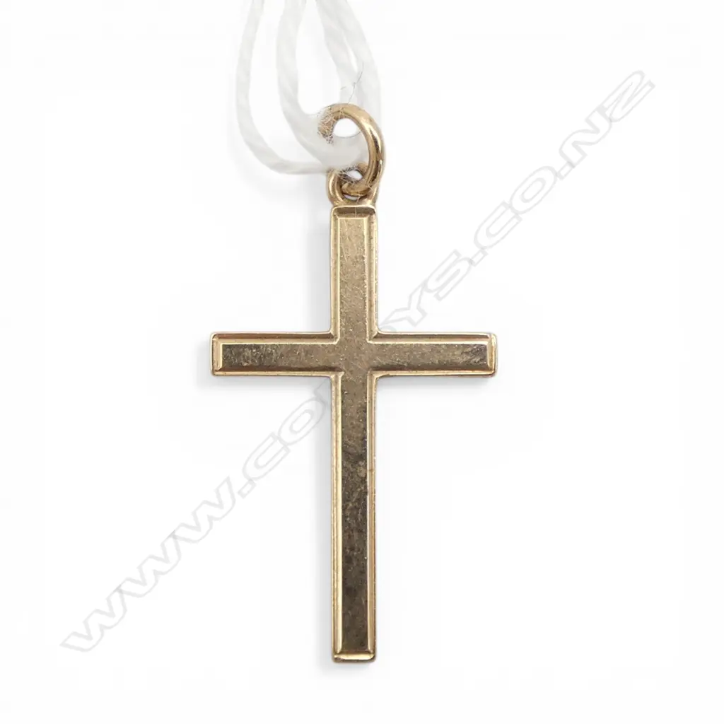 9ct GOLD CROSS PENDANT 1.28gms Image 1++