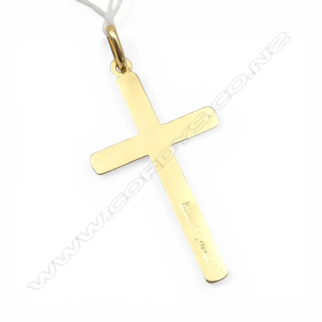 VINTAGE 18ct GOLD CROSS PENDANT H.43mm. 3.73gms Image 1++