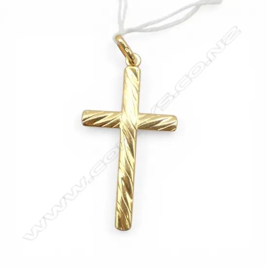 VINTAGE 18ct GOLD CROSS PENDANT H.43mm. 3.73gms