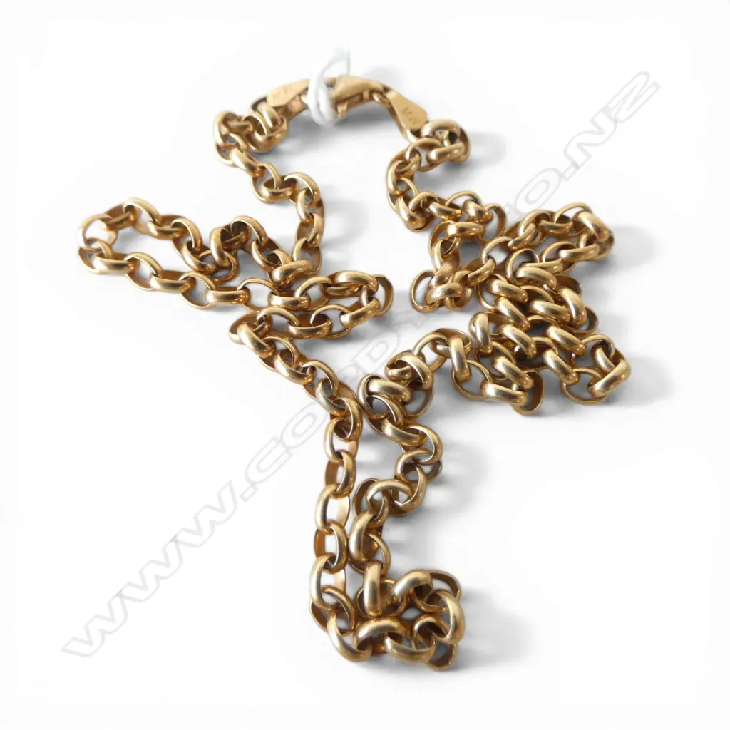 9ct YELLOW GOLD BELCHER LINK NECK CHAIN L.440mm 8.7gms Image 1++