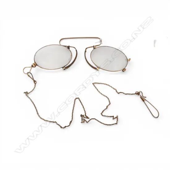 **RTV** 14CT PINCE-NEZ EYE GLASSES + 15CT CHAIN (2.1gms)