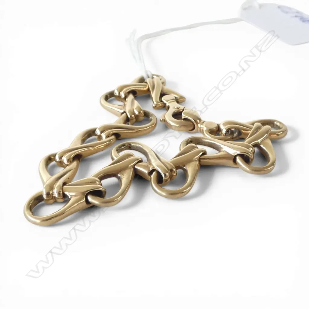 SOLID CAST 9ct GOLD STYLISH BRACELET 27.6gms Image 1++