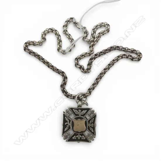 SILVER CHAIN L.450mm w. MEDAL 35gms