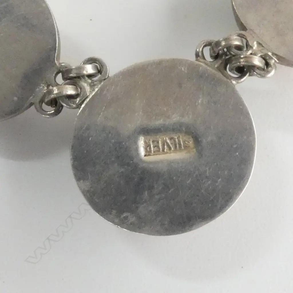 SILVER CATSEYE NECKLACE, SILVER BACKED L.470mm Image 1++