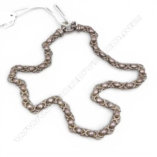 SILVER FANCY LINK NECKLACE, L.450mm, 44.32gm
