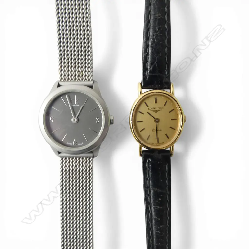 2 LADIES WRISTWATCHES; LONGINES & CALVIN KLEIN Image 1++