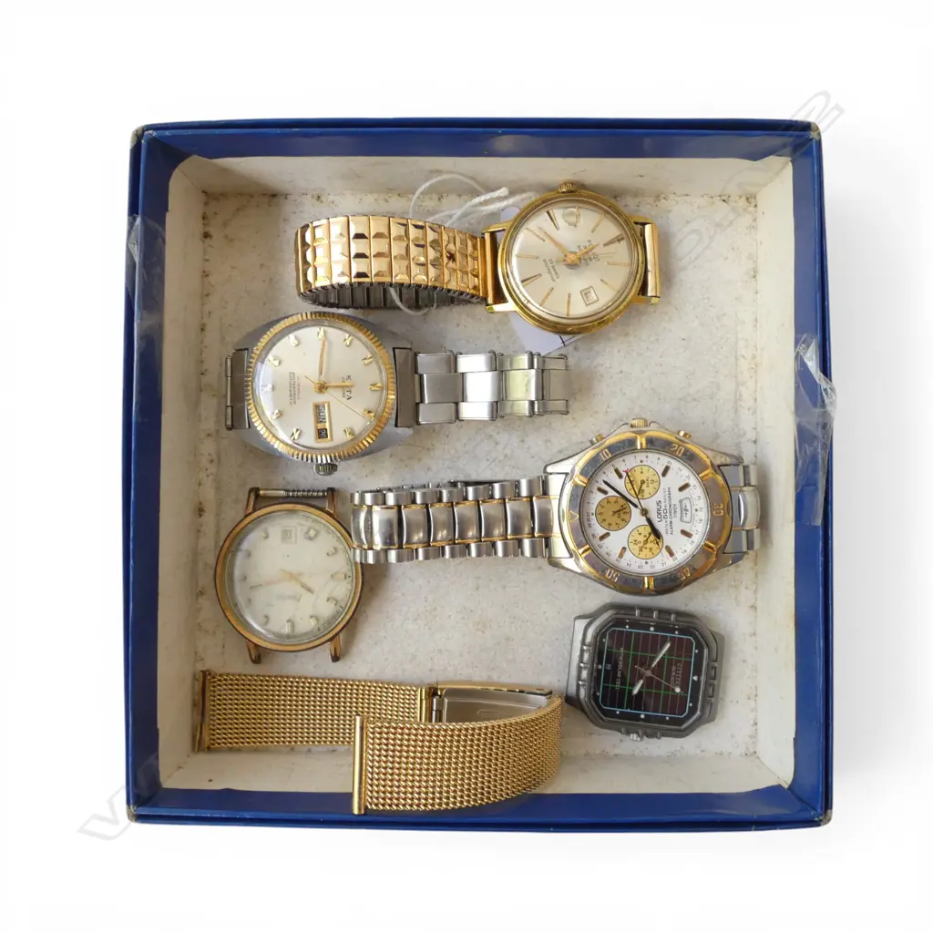 5 GENTS WRIST WATCHES; LORUS, KOTA, POLJOT, EXACTUS, CITIZEN W.R.100 (RUNNING) Image 1++