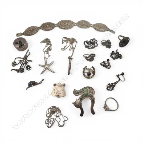 ASST. STG SILVER, MARCASITE & OTHER JEWELLERY 83gms
